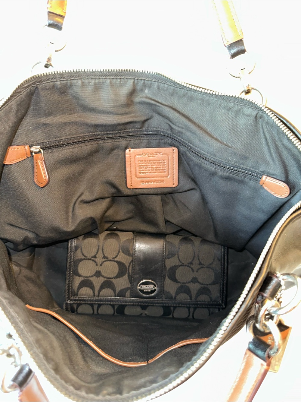 Coach Black and Gray Textured Tote - Picture 2 of 7